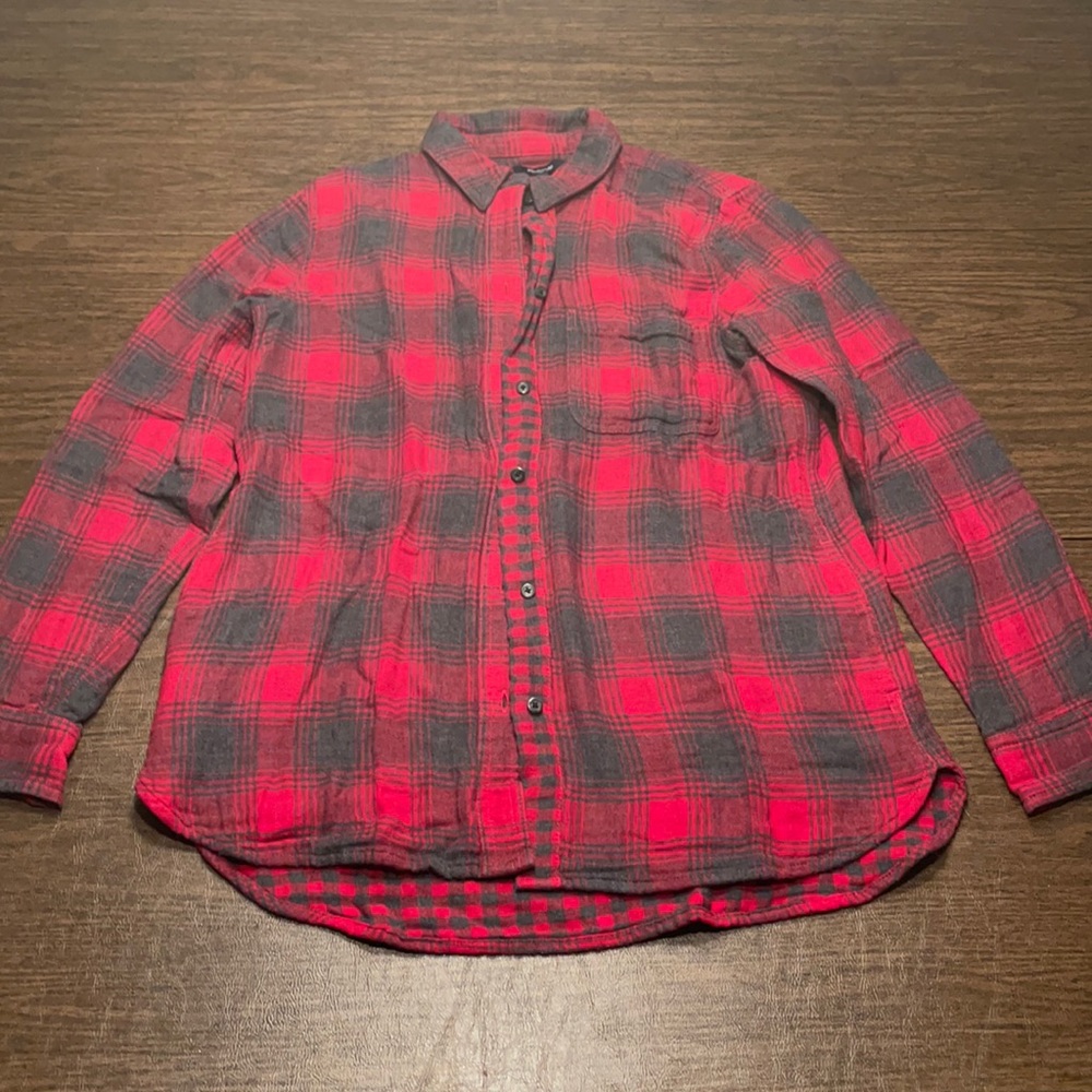 Madewell Red and Gray Flannel